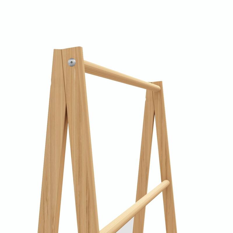 Eco-Friendly Bamboo Towel Rack with Bottom Shelf - Handmade, Lightweight, and Durable