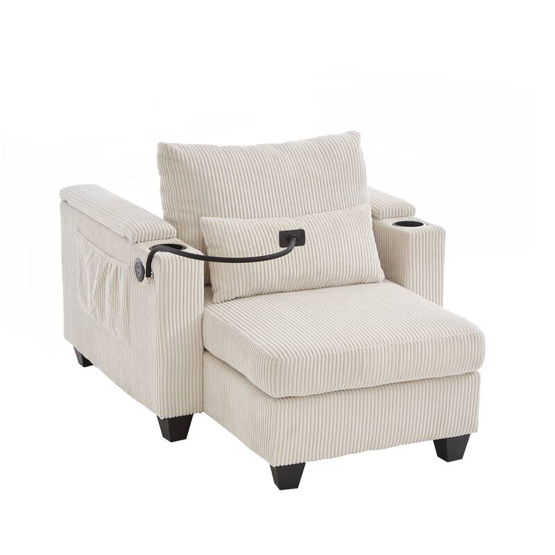 Sofa Chair Sofa Bed Corduroy Sleeper Sofa with USB Ports