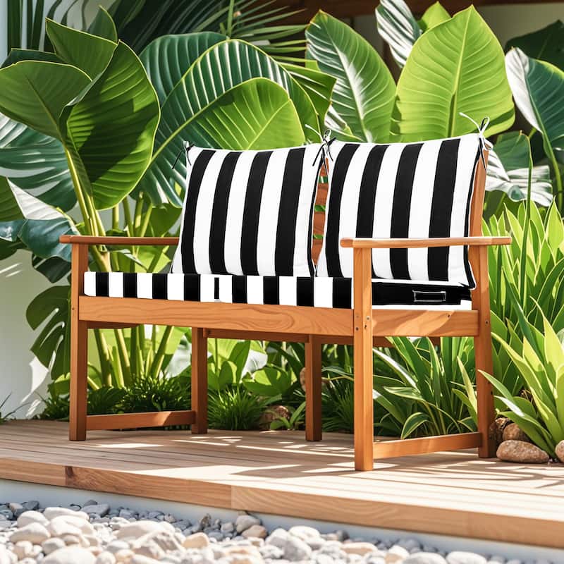 GDFStudio Marie Outdoor 24x24 Inch Seat Cushion Set with Removable Covers (set of 2) - 24" x 24"