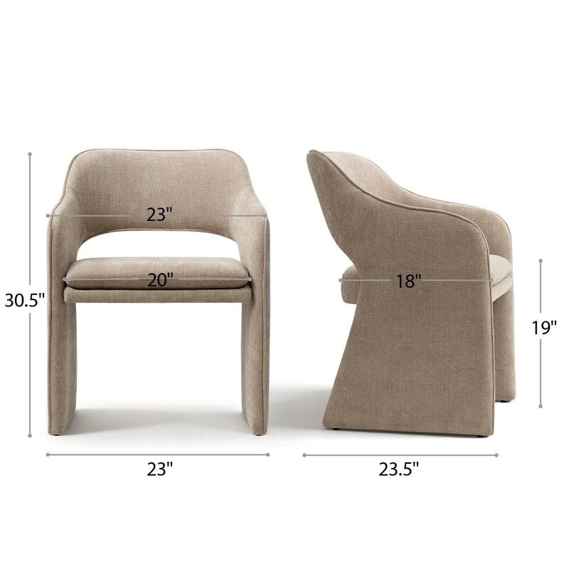 19" Seat Height Upholstered Fabric Dining Armchair (Set of 4)
