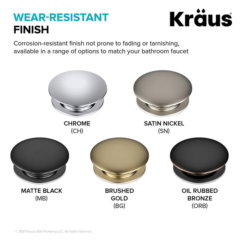 KRAUS Pop-Up Drain for Vessel Bathroom sink