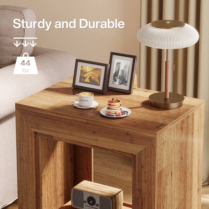 Small Farmhouse End Side Table Nightstand Bedside Table
