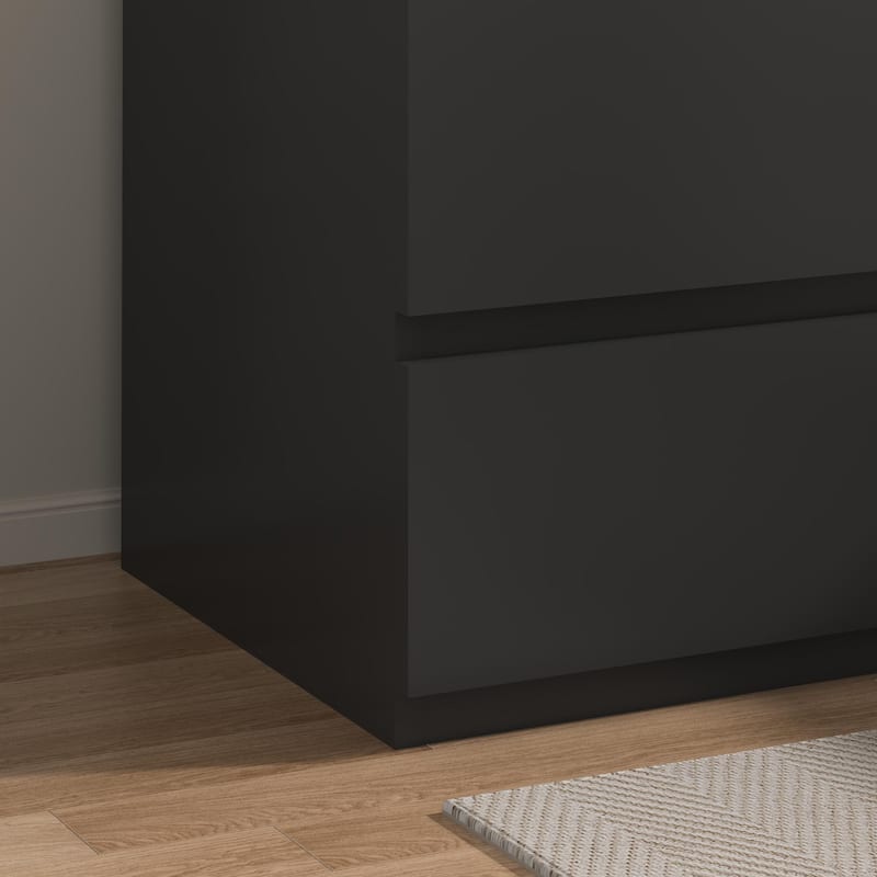 Nightstand with Charging Station, Sofa Side Table with Open Shelves & 2 Drawers, Large Capacity Wood Storage Cabinet