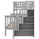 preview thumbnail 4 of 16, Twin over Full Stairway Bunk Bed with Storage, Gray
