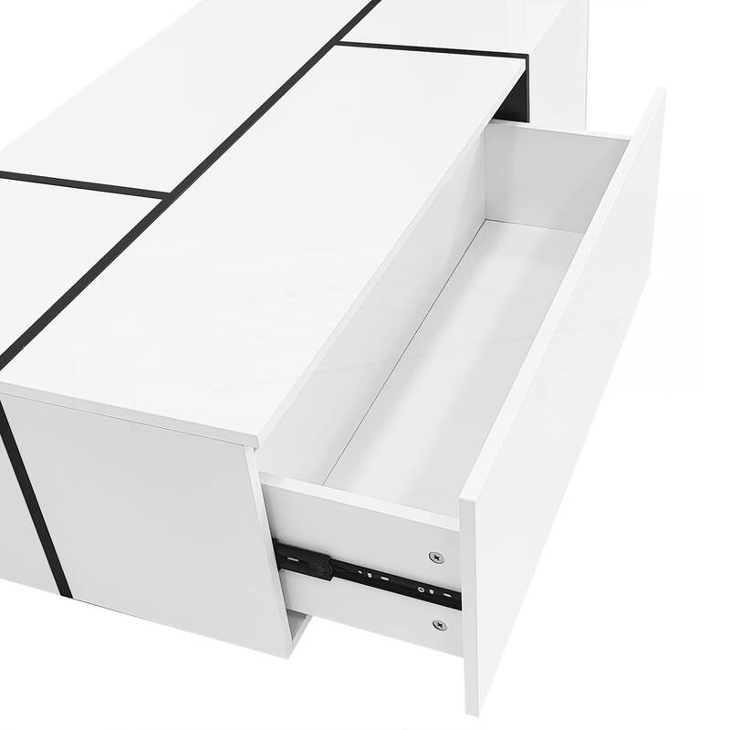 Multi-Functional Coffee Table with High-Gloss Finish