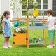 preview thumbnail 3 of 7, Kids Outdoor Potting Bench with See-Through Window - 35" x 15" x 35"(L x W x H)