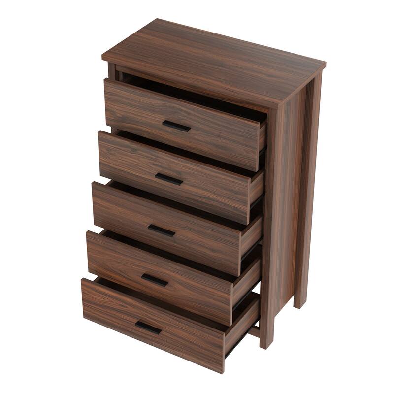 Roomfitters 4-Piece Bedroom Set, Wooden Queen Size Bed with Storage Headboard and Charging Station