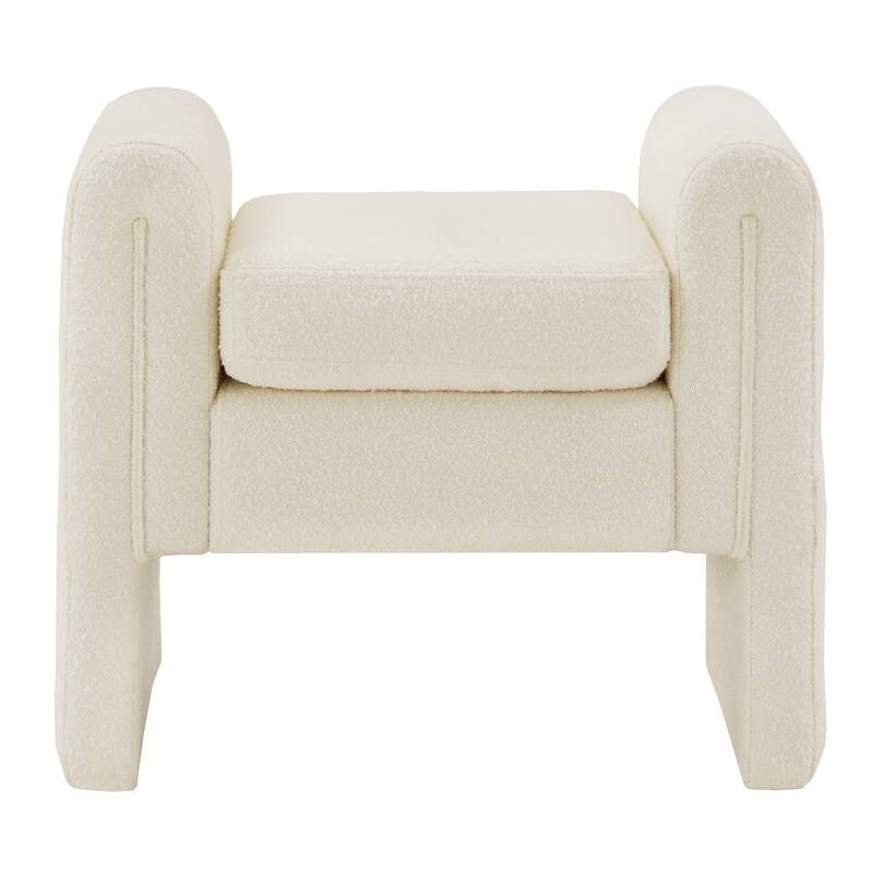 Oyala Ivory White Boucle Bench by iNSPIRE Q Modern