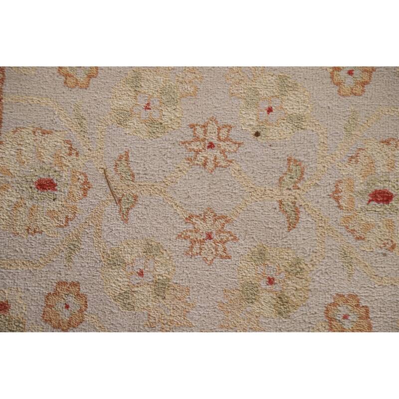 Hand Knotted Oriental 100% Wool Carpet Traditional Floral Greys & Charcoal Chobi-Peshawar Runner Rug - 20' 5'' X 2' 7''