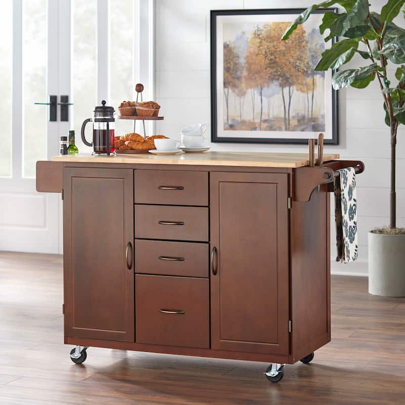 Simple Living Country Cottage Kitchen Cart - Espresso