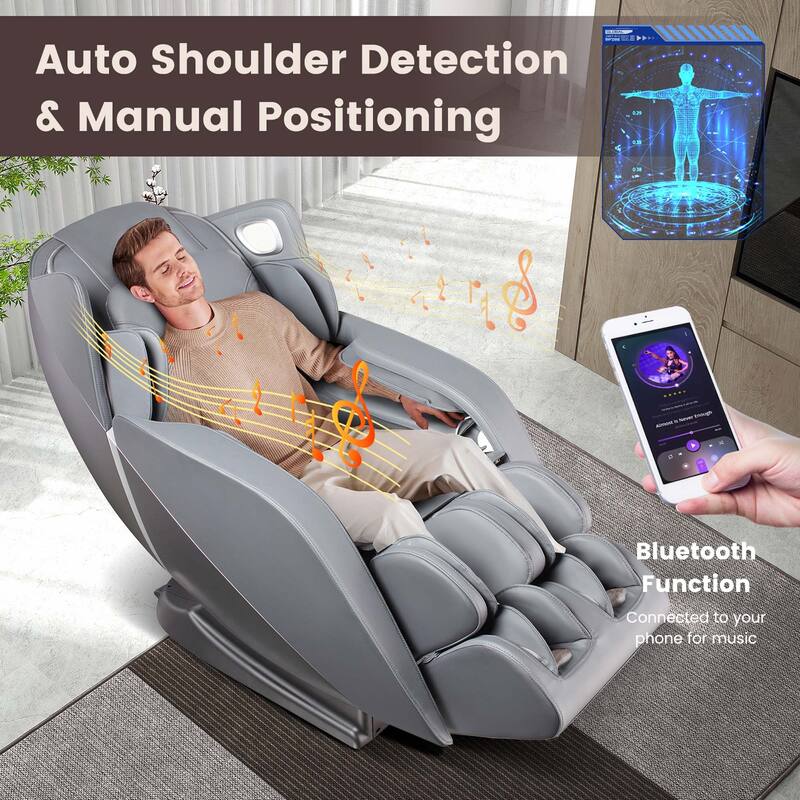 Comfort Full Body Massage Chair with Voice Control Heat Foot Roller