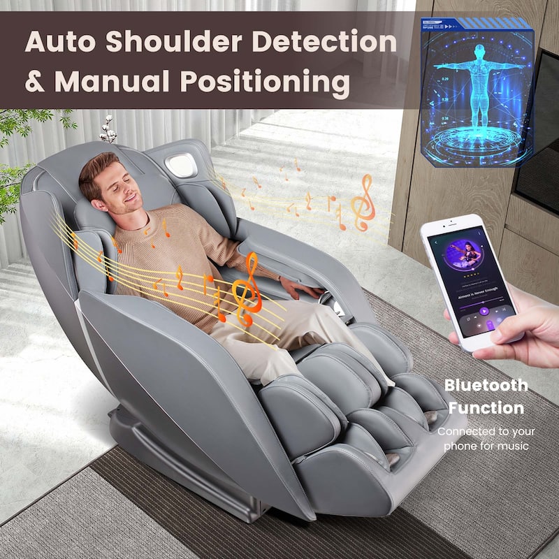 Costway Full Body Massage Chair with Voice Control Heat Foot Roller