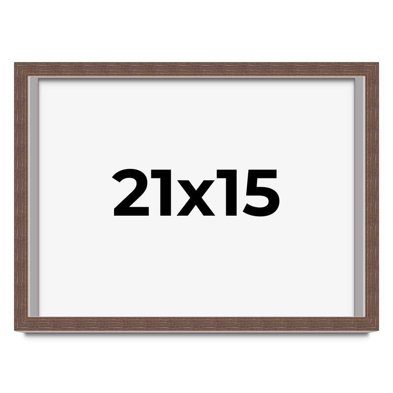 21x15 Shadow Box Frame Brown | 1.125 inches Deep Real Wood Rustic