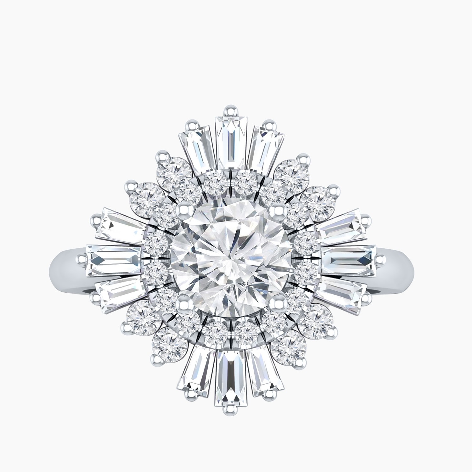 Auriya 14K Gold Lab Grown Diamond Round Ballerina Halo Engagement Ring 1.75 - 5.75ct. tw. (E-F, VS)