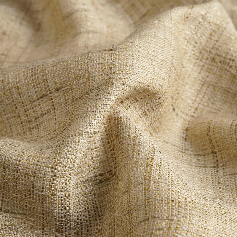 Exclusive Fabrics Raw Linen Weave Light Filtering Curtains for Bedroom & Living Room Curtains Pair - 2 Panel Drapes