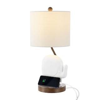 Campana 20.25" Bohemian Designer Iron/Resin Elephant LED Kids Table Lamp with Phone Stand and USB Charging Port, by JONATHAN Y