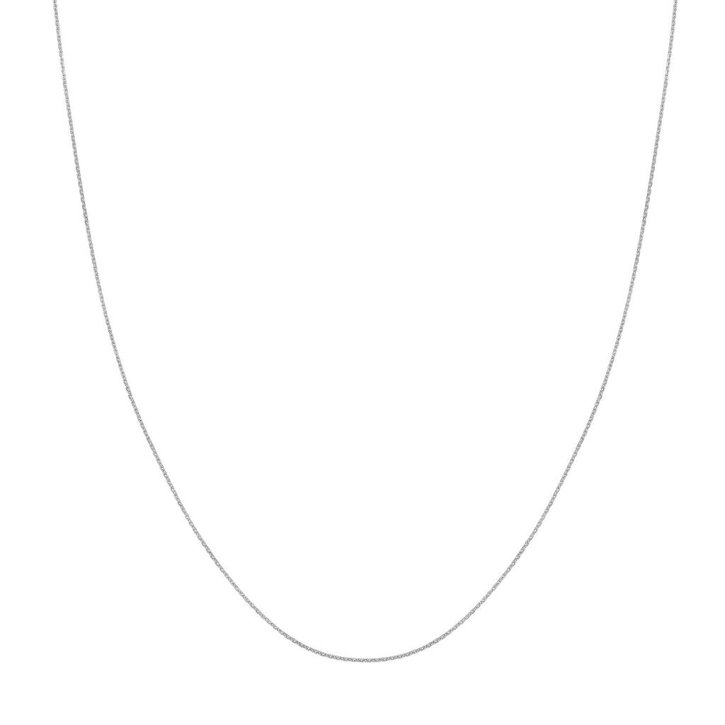 Curata 14k White Gold 0.9mm Cable Chain Necklace (Lobster)