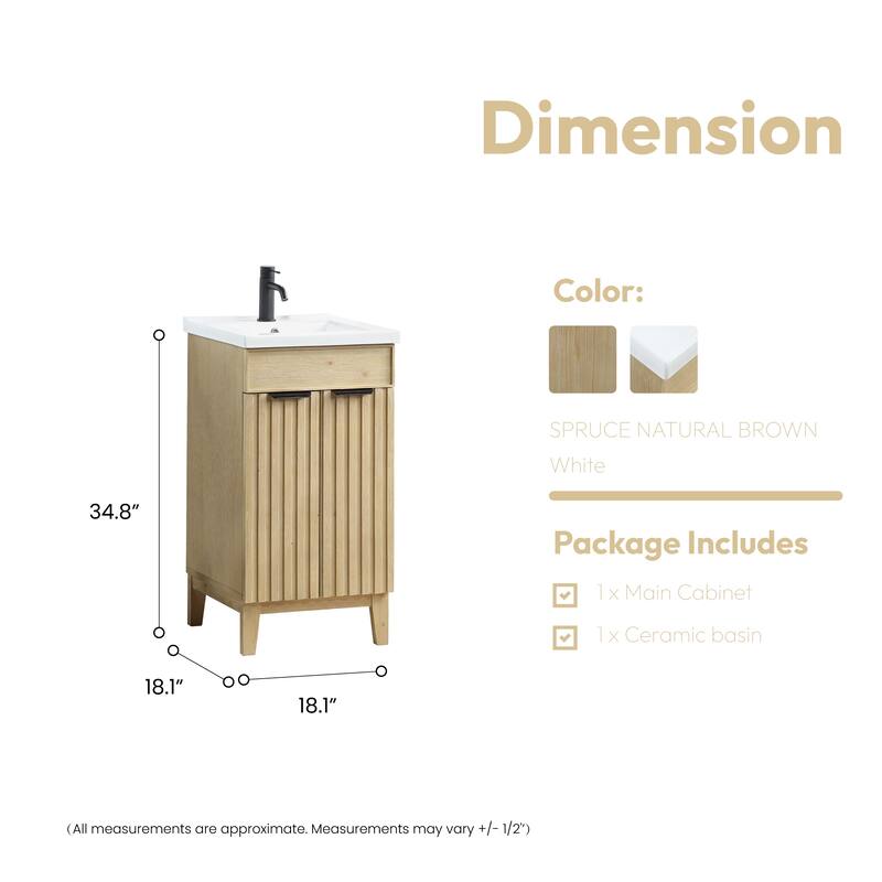 Palos Single Bath Vanity with Ceramic Basin Top without Mirror