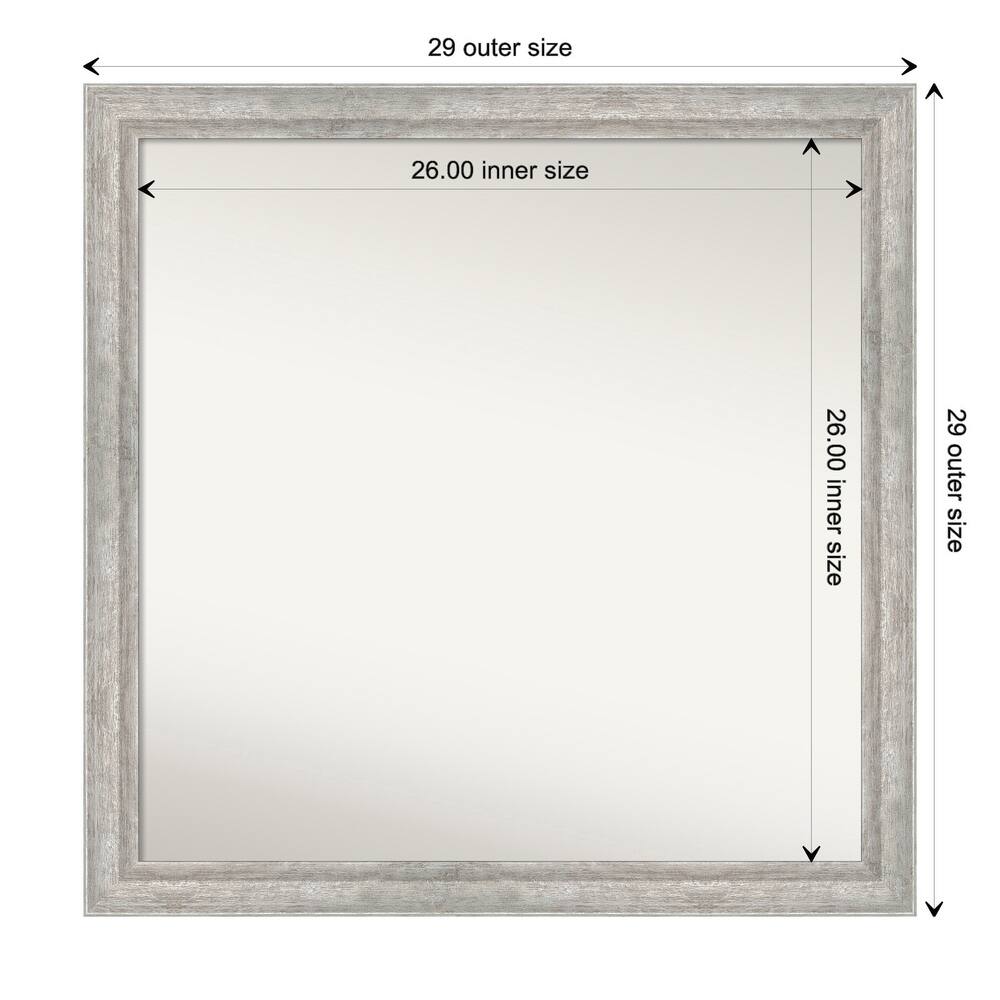 Angled Non-Beveled Wood Framed Bathroom Vanity Wall Mirror