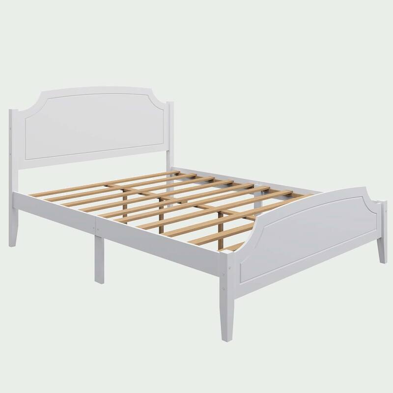 White Contemporary Roman Style, Solid Wood Bed
