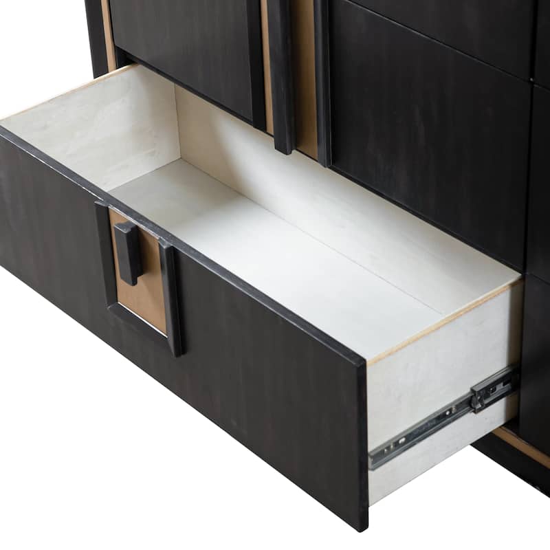 Furniture of America Nyx Modern 2-piece Espresso Solid Wood Dresser and Mirror Set