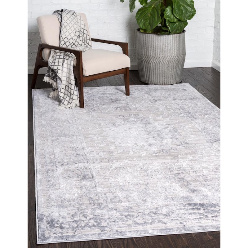 Country & Floral Cadence Collection Area Rug - 4'x6' - Gray