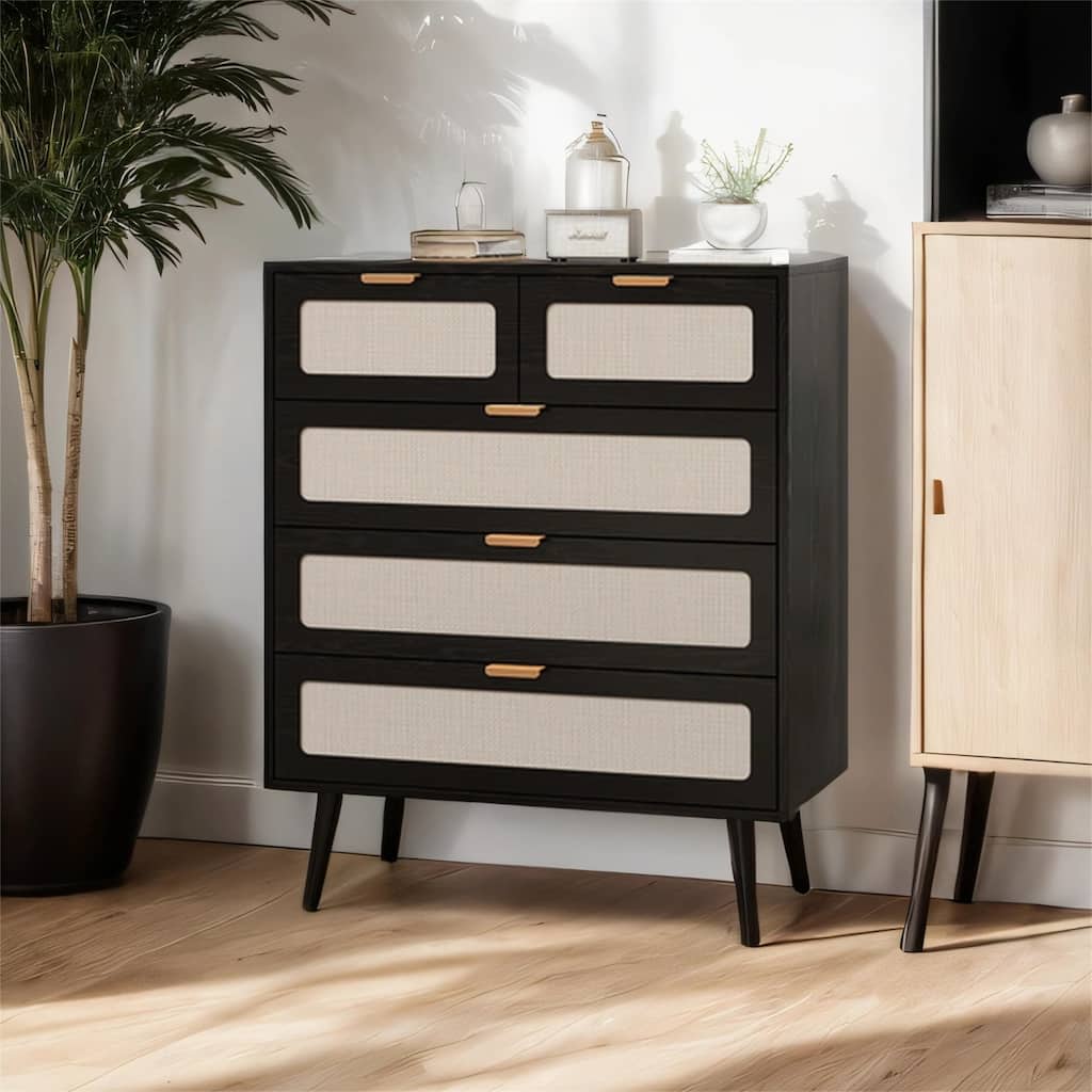 5 Drawer Cabinet, Accent Storage Cabinet, Suitable for Dining Room