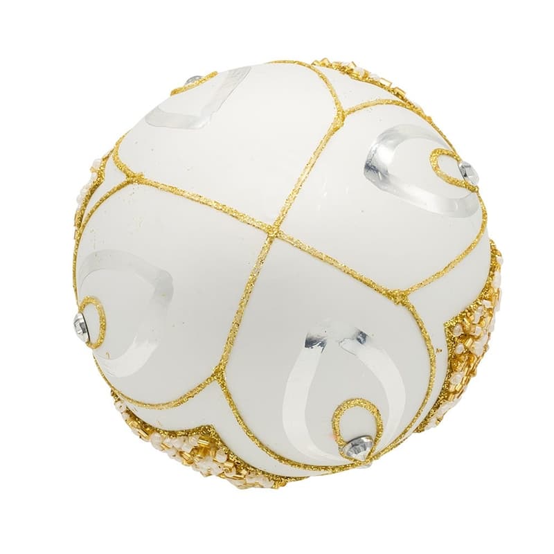 Kurt Adler 80MM Glass Silver and Gold Ball Ornaments, 6-Piece Set