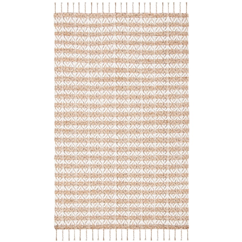 SAFAVIEH Handmade Cape Cod Lonnie Jute & Cotton Braided - 6' x 6' Square - Ivory/Natural - Square