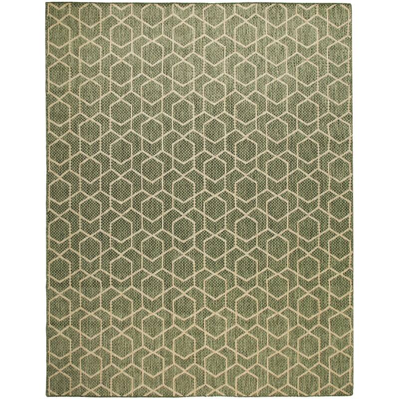 Nourison Horizon Indoor/Outdoor Geometric Area Rug - 9' x 12' - Green