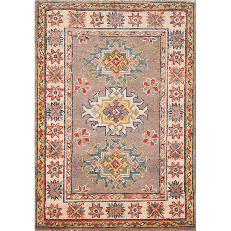 Traditional Kazak Oriental Rug Handmade Wool Carpet - 2'0"x 3'0"