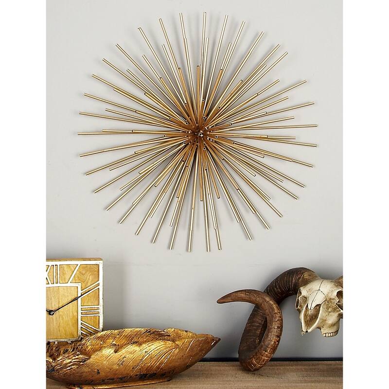 CosmoLiving by Cosmopolitan Metal 3D Starburst Wall Decor (Set of 3) - Silver, Gold, Black, Copper