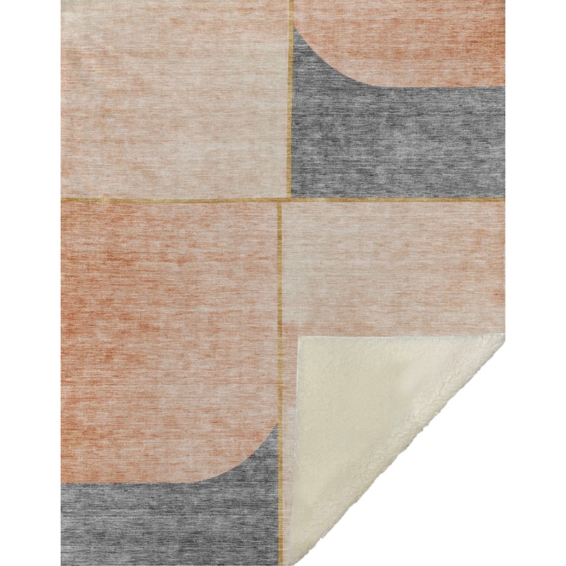 Premium Machine Washable Modern Chic Sherpa Throw Blanket