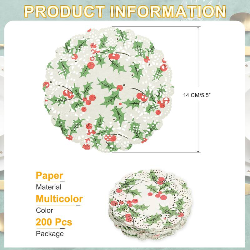 Paper Doilies Round Lace Decorative Placemats, Multicolor - Multicolor-200Pcs - 3.5 Inch