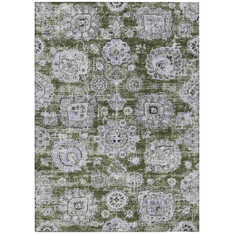 HomeRoots Floral Transitional Rectangle Outdoor Rug