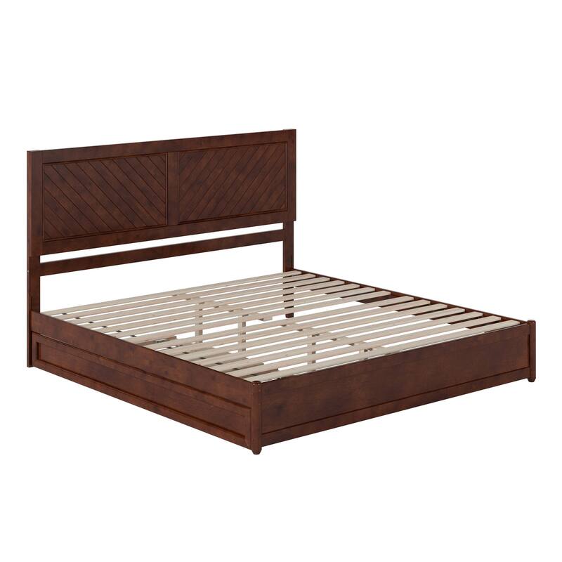 Clayton Platform Bed with Panel Footboard and Twin XL Trundle