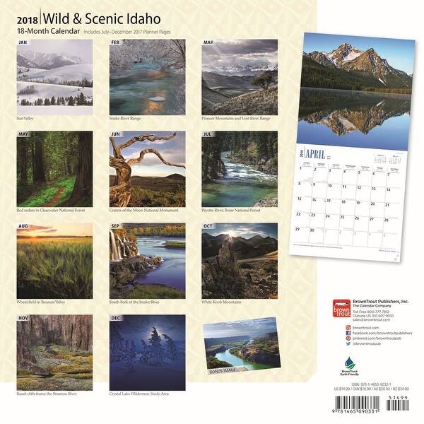 Shop 2018 Idaho Wild And Scenic Wall Calendar Overstock 18134073