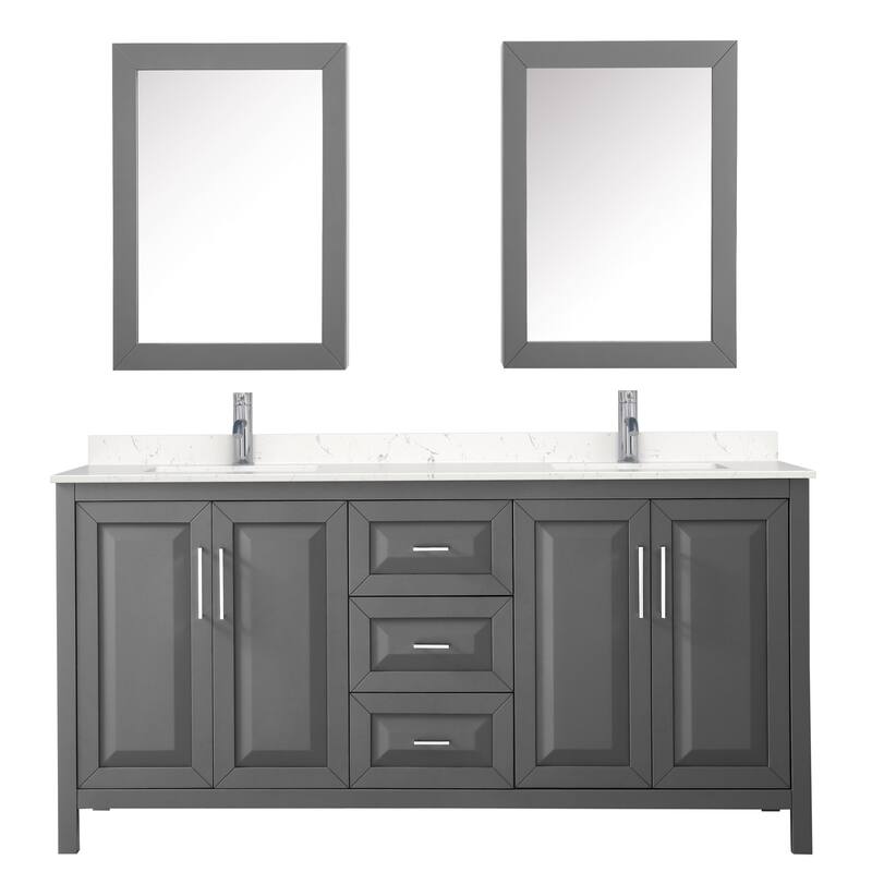 Wyndham Collection Daria 72" Free Standing Double Basin Vanity Set