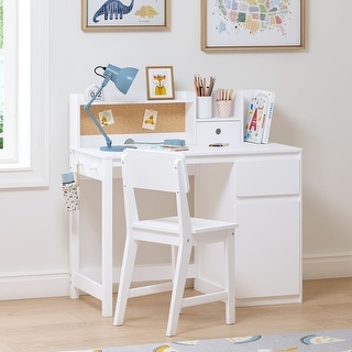 COSTARS Kids Desk and Chair Set, Kids Study Desk with Hutch for 5-12 Years Old, Student Writing Table Computer Workstation