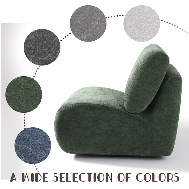 33'' W Swivel Armless Sponge Filling Bean Bag Accent Chair Lounger