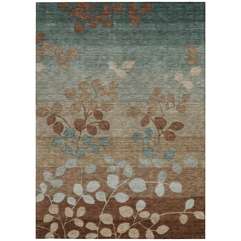 HomeRoots Floral Transitional Rectangle Outdoor Rug
