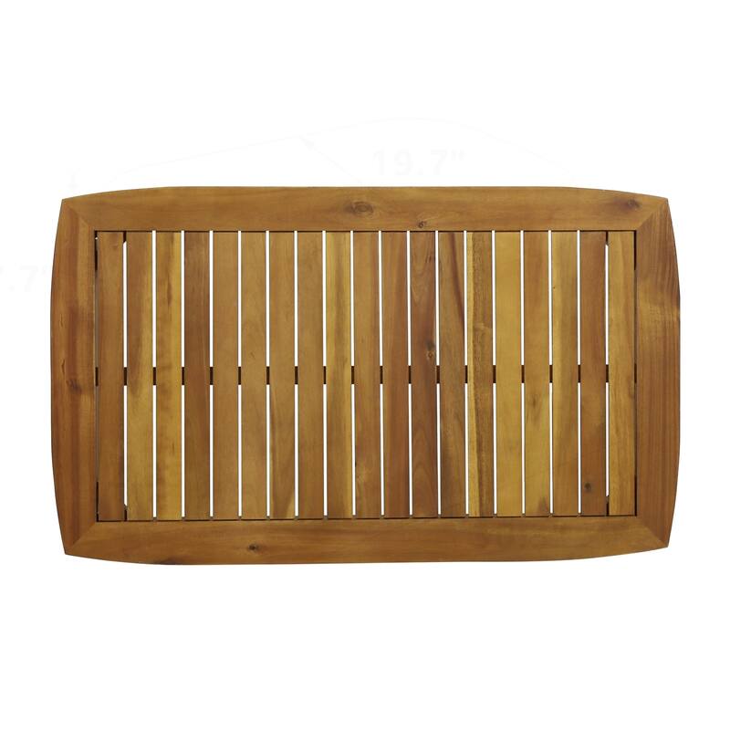 Acacia Wood Loveseat & Coffee Table Set for Outdoor Use