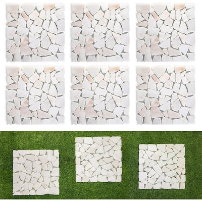 12in Riverstone Stepping Stones, 6 Pcs for Garden Walkway