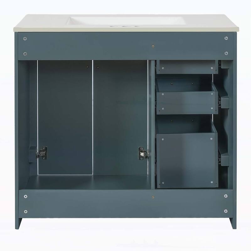 Freestanding Vanity Set with 3 Drawers& Soft Closing Doors