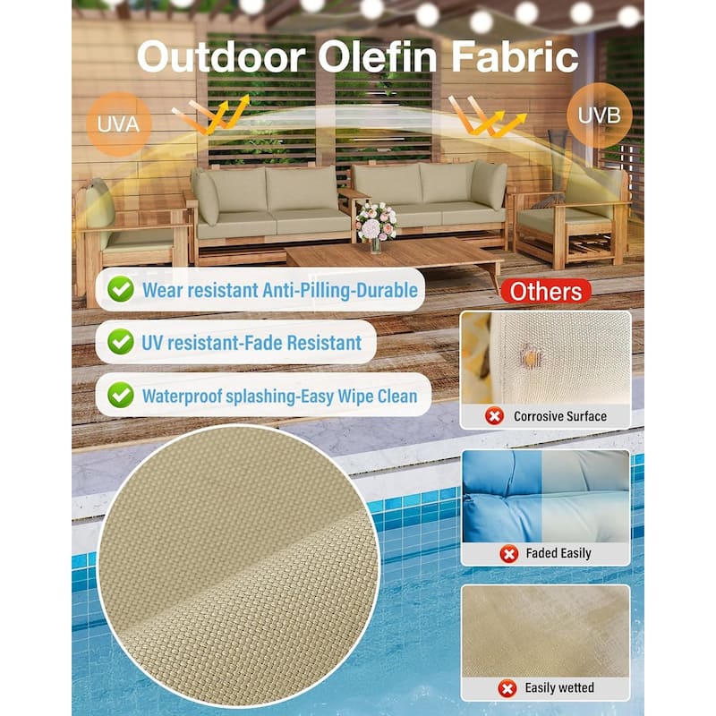 WINSOON 14 Piece Outdoor Furniture Replacement Cushions,Patio Seat Cushions