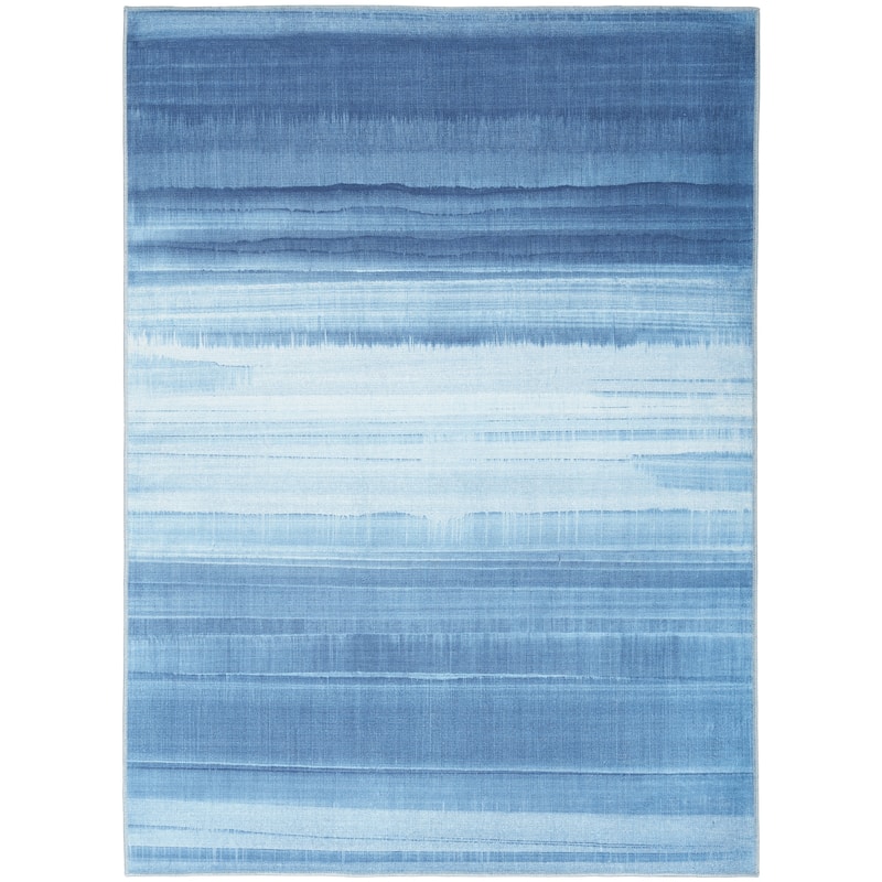 Calvin Klein Launder Indoor Abstract Area Rug - 2' 2" x 7' 6" - Blue/Ivory - Runner