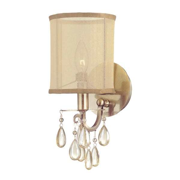 slide 2 of 4, Hampton 1 Light Brass Sconce - 5.5'' W x 13'' H x 7.5'' D 5.5'' W x 13'' H x 7.5'' D