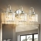 preview thumbnail 22 of 32, 3/ 4-Light Modern Glam Crystal Dimmable Bathroom Vanity Light Linear Wall Light