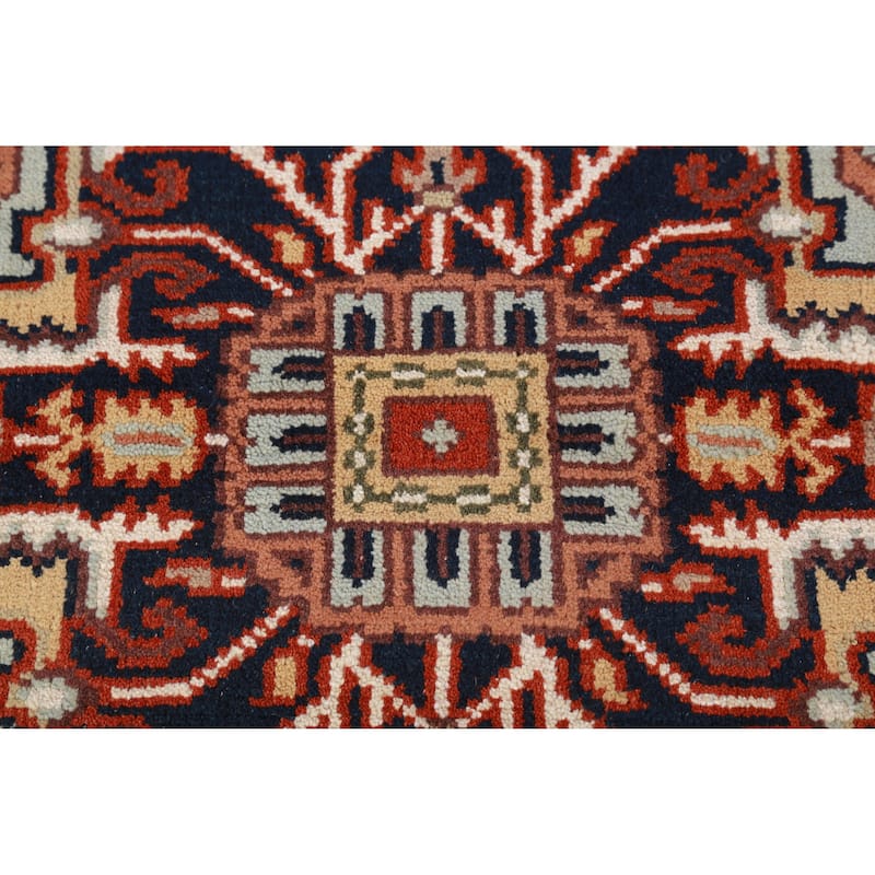 Hand Knotted Oriental 100% Wool Carpet Traditional Medallion Oranges & Rust Heriz (serapi) Area Rug - 10' 1'' X 7' 11''