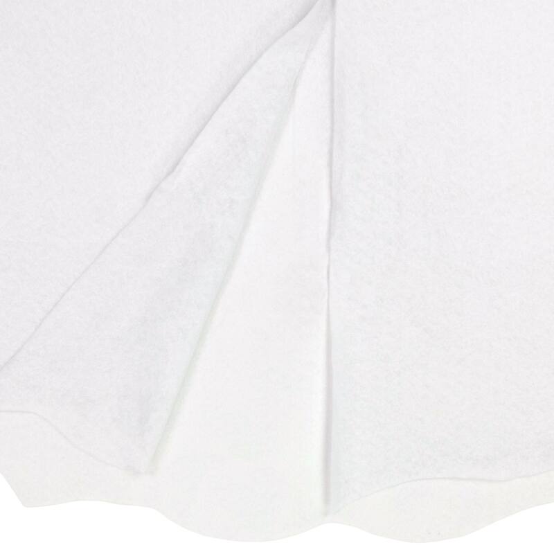 48" White Scalloped Edge Christmas Tree Skirt - 48